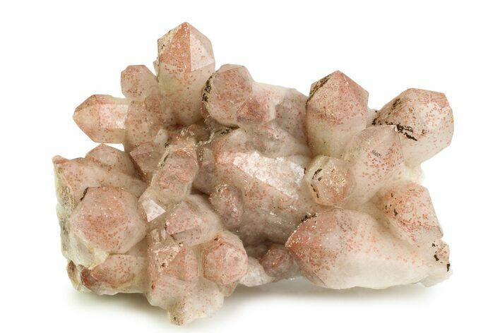 Spotted Pink-Hued Quartz Crystal Cluster - India #358806